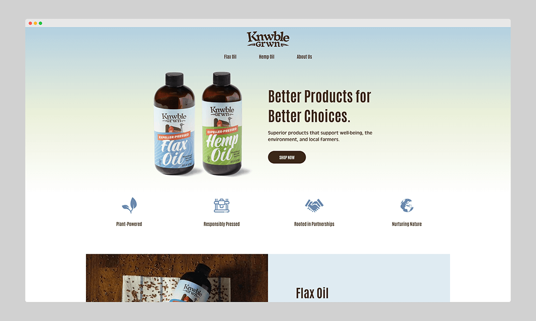 Screenshot of the Knwble Grwn website